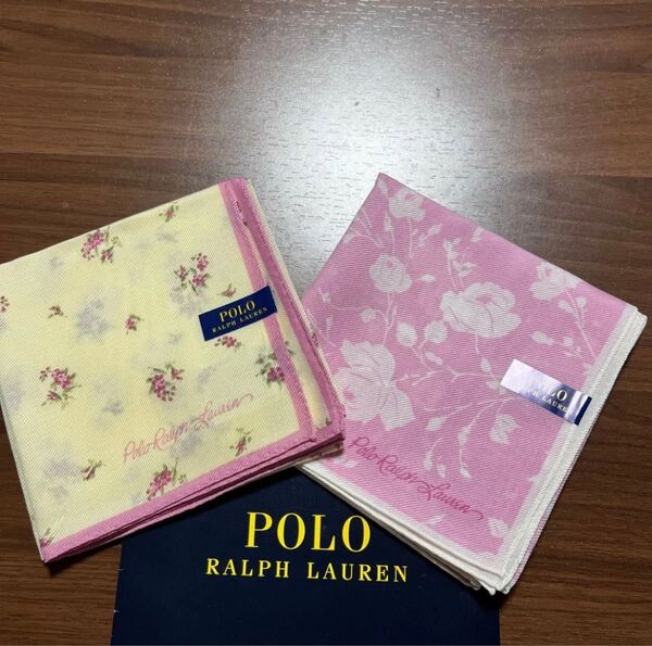No.53【新品未使用】Ralph Lauren(ラルフローレン)大判ハンカチ シルク混 2枚セット