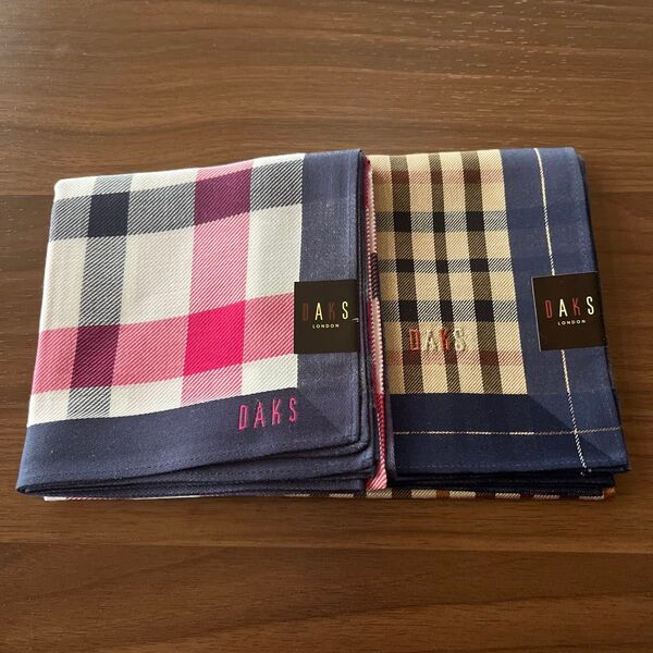 《14日迄の特別SALE》【新品未使用】DAKS 大判ハンカチ 2枚セット