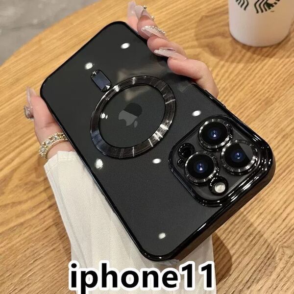 iphone11ケース TPU耐衝撃 ワイヤレス充電 ブラック