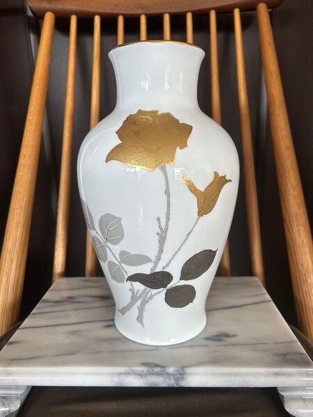 大倉陶園 OAC OKURA 金蝕バラ 花瓶 花器 28cm フラワーベース