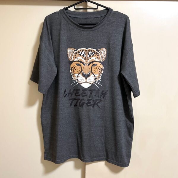 ★☆DIAMOND HEARTS☆アニマルプリントTシャツ 半袖 半袖Tシャツ グレー アメカジ
