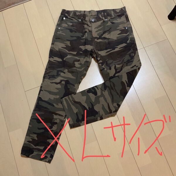 ノーブランド レディース大きいサイズ XL 迷彩柄パンツ 夏用 ほんの少しストレッチ