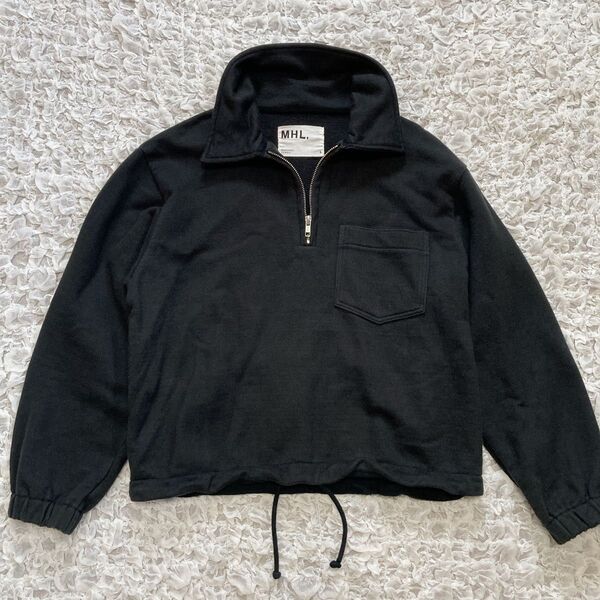MHL. マーガレットハウエル ハーフジップスウェット パーカー黒長袖 2トレーナー Mサイズ