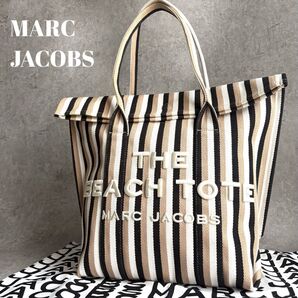 【極美品】MARC JACOBS マークジェイコブス ジャガード ビーチ トートバッグ 肩掛け 大容量