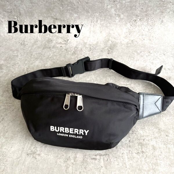 【未使用級】Burberry バーバリー ボディバッグ ショルダーバッグ スリングバッグ ウエストバッグ ラバー ロゴ