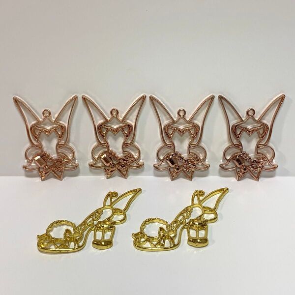 レジン枠 空枠 フレーム 妖精 ティンカーベル ハンドメイド 材料 ゴールド