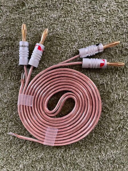 【新品未使用】高品質スピーカーケーブル 1m 2本