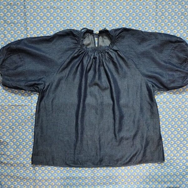 【AMERICAN HOLIC】良品 デニム ブラウス パフスリーブ ボリューム袖 Mサイズ 大人 可愛い 夏服 七分袖 未使用品