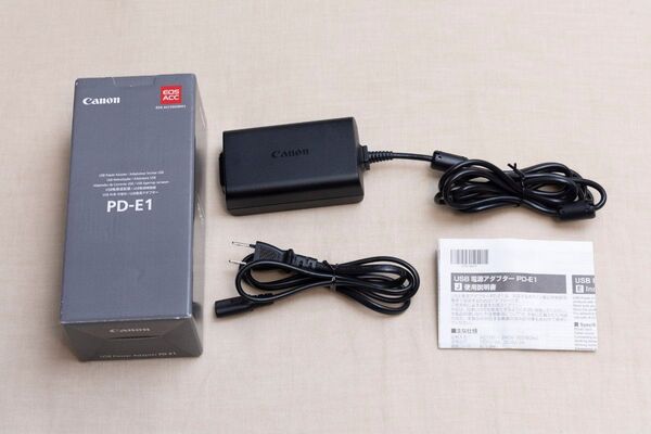 Canon キヤノン USB電源アダプター PD-E1 元箱 説明書