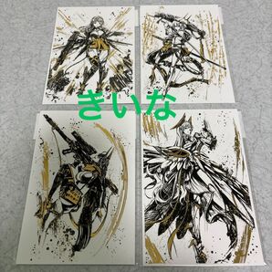 金箔 墨絵 ポストカード 4種 勝利の女神:NIKKE TSUTAYA 新品未開封 nikke ニケ