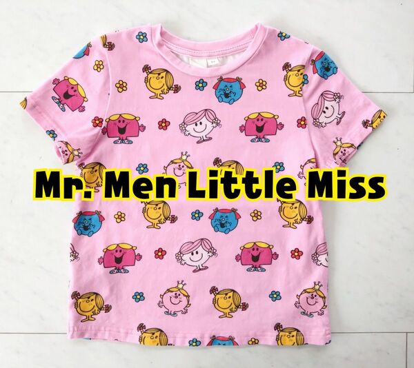 【値下げ】Mr. Men Little Miss ピンク Tシャツ 110cm 半袖 半袖Tシャツ 総柄 女の子 子供服 キッズ