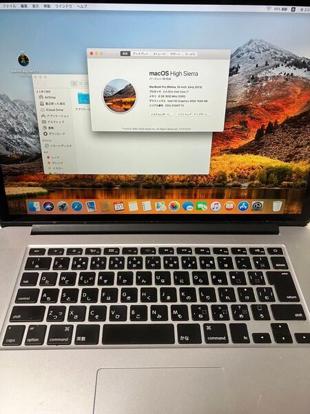 Apple MacBook pro 15インチ 2013 corei7 2.4Ghz メモリー8GB SSD無し AC無し