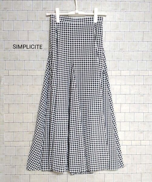 SIMPLICITE ギンガムチェック ロングスカート ボリューム