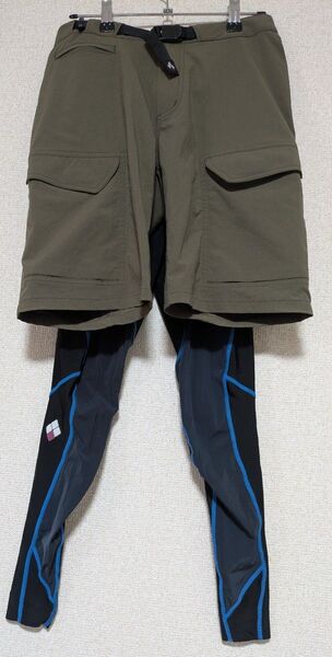 美品 2点セット レディースS ストレッチショートパンツ サポートタイツ