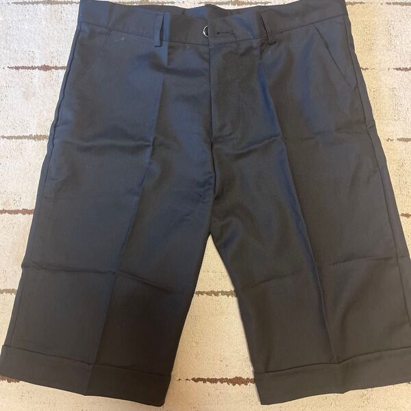 新品 160 スクールパンツ 半ズボン ハーフパンツ フォーマル ウエスト調整可能 制服 ネイビーブラック 男の子 女の子