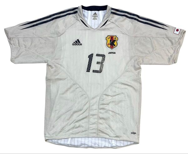 柳沢敦 13★サッカー日本代表 2004年 オーセンティックユニフォーム アウェー L adidas アディダス 中古現状品