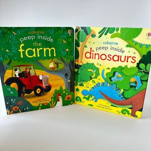 usborne 英語しかけ絵本【新品】2冊セット 恐竜・農場