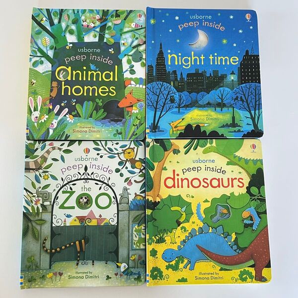 【セール】Usborne しかけ絵本4冊セット 動物・恐竜
