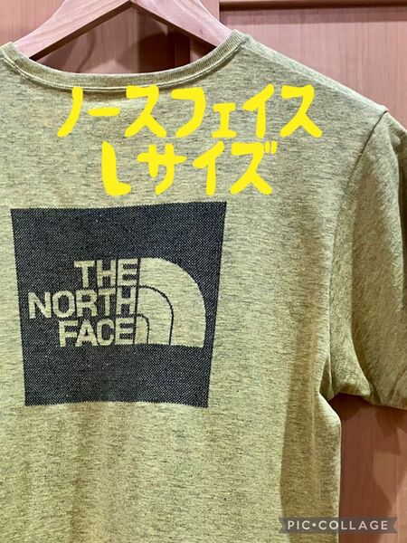 ノースフェイス Lサイズ 辛子色 マスタード ロゴ THE NORTH FACE 半袖Tシャツ