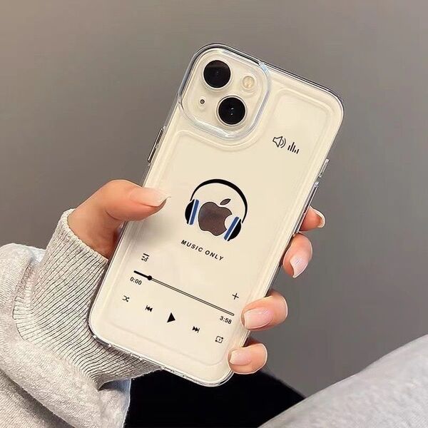 iPhone16plus スマホケース クリア 携帯カバー メンズ 音楽