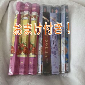 Hemお香7本セット/軽甘系・リラックス【バラ売り不可・迅速発送】ストロベリー3本・オールシーズン4本¦オマケ⇒シトロネラ・バニラ
