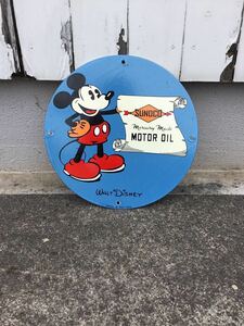 ミッキーマウス　丸看板　レトロ　Disney