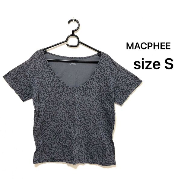 MACPHEE トゥモローランド 総柄Tシャツ S 日本製 マカフィー 夏 半袖 ブラック カットソー