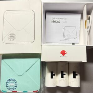 ☆新品未使用 購入日翌日までに発送! ミニプリンター ラベルプリンター phomemo m02s 3ロール付き! グリーン 緑色