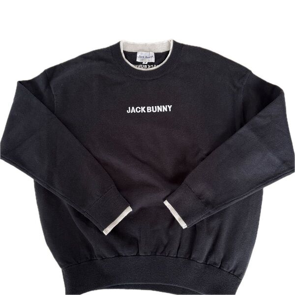 JACK BUNNY ジャックバニー コットンニットセーターブラック サイズ2