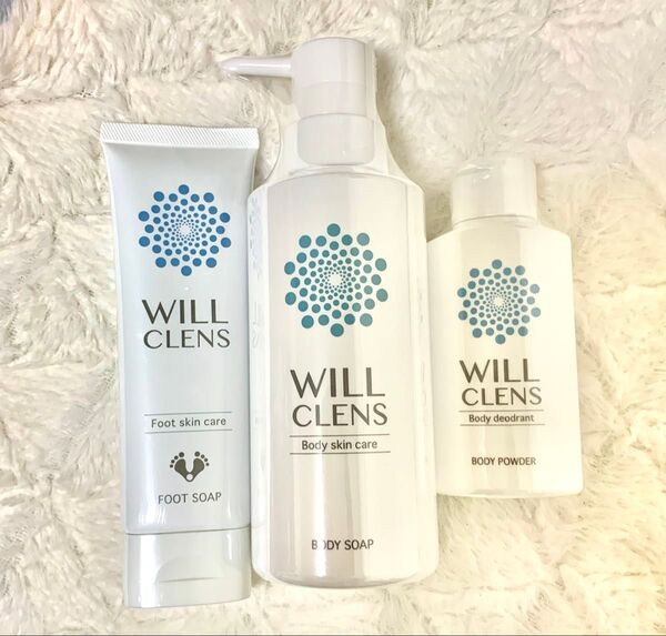 ウィルクレンズ 薬用シャワーオイル+ボディパウダー+フットクリーム3点セット