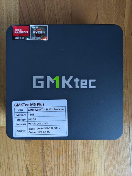 ◆未使用品◆GMKtec M5 Plus◆Ryzen 7 5825U◆メモリ 16GB◆SSD 512GB◆箱潰れ有り◆