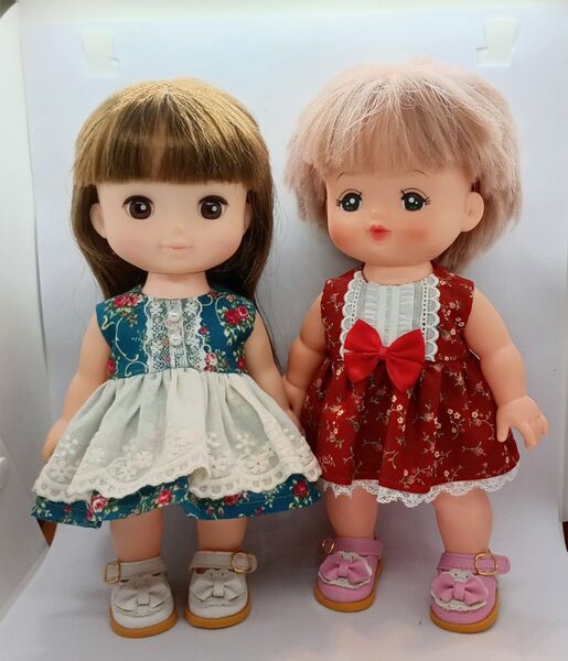 メルちゃん ソランちゃんサイズ ハンドメイド ロマンチックなワンピース2着セット S5-112