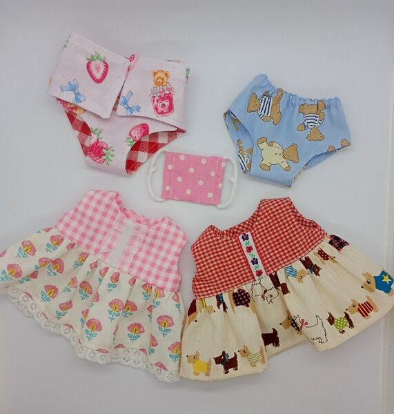メルちゃん ソランちゃんサイズ ハンドメイド 初めてのお着替え5点セット S5-112