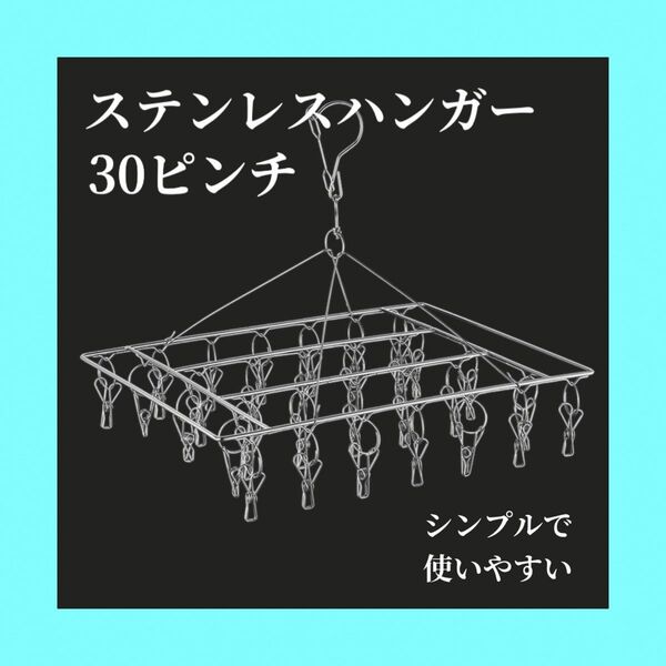 ステンレスハンガー 30ピンチ 洗濯ハンガー ピンチハンガー 部屋干し 室内干し 便利グッズ ランドリーハンガー 洗濯用品