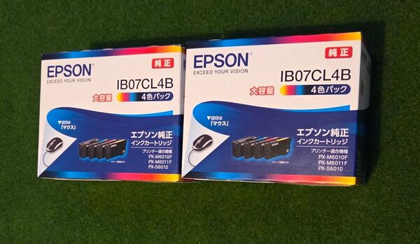 エプソン 純正 インクカートリッジ 大容量 4色パック 2箱セット IB07CL4B マウス