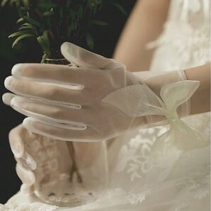 新品 グローブ リボン シアー ウェディング ダンス 結婚式