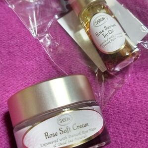 【SABON サボン】ローズセラムインオイル(美容オイル) 9ml・ローズソフトクリーム 15ml 幸福肌が花開く♪ フランス産