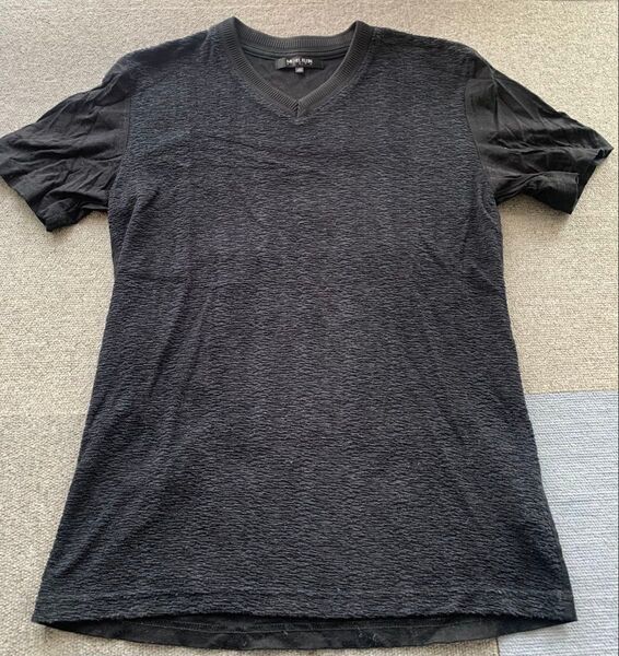 エムケーミッシェルクランオム Tシャツ MICHEL KLEIN HOMME M 黒 半袖Tシャツ 半袖 カットソー Vネック