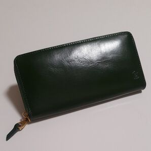 BELLIES YORK/ベリーズヨーク】ラウンドファスナー長財布 イタリア牛革 グリーン