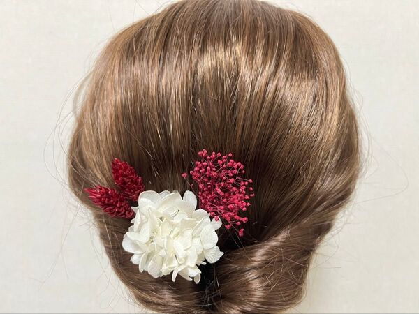 【6/22まで限定価格】髪飾り 和装 ドライフラワー 成人式 結婚式 ヘアアクセ ヘアピン 振袖 浴衣 お祭り