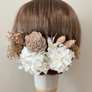 髪飾り ヘッドドレス 成人式 和装 振袖 ウェディング ゴールド 前撮り ドライフラワー ヘアアクセ