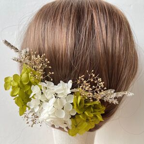 髪飾り ヘッドドレス 成人式 和装 振袖 ウェディング ドライフラワー ゴールド 前撮り 結婚式