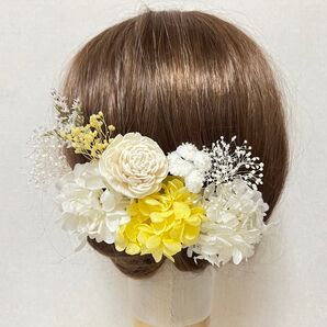 髪飾り ヘッドドレス ヘアピン 成人式 和装 振袖 ウェディング 前撮り 黄色
