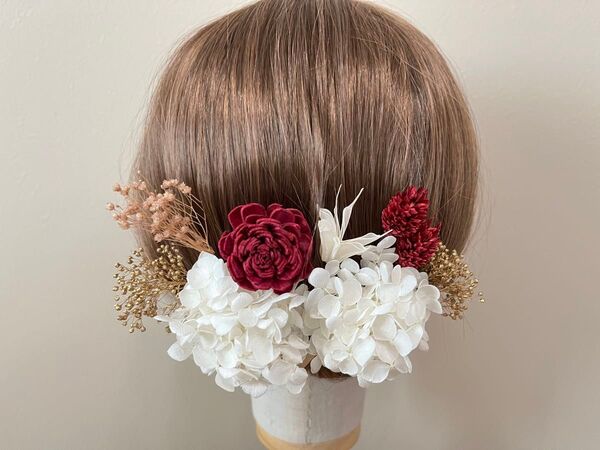 髪飾り 成人式 ヘッドドレス 和装 振袖 ウェディング ドライフラワー 前撮り ドライフラワー ヘアアクセ