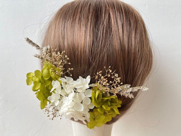 髪飾り ヘッドドレス 成人式 和装 振袖 ウェディング ドライフラワー ゴールド 前撮り 結婚式
