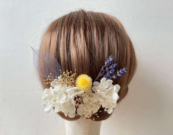 髪飾り ヘッドドレス ヘアピン 成人式 和装 振袖 ウェディング 前撮り ゴールド ドライフラワー