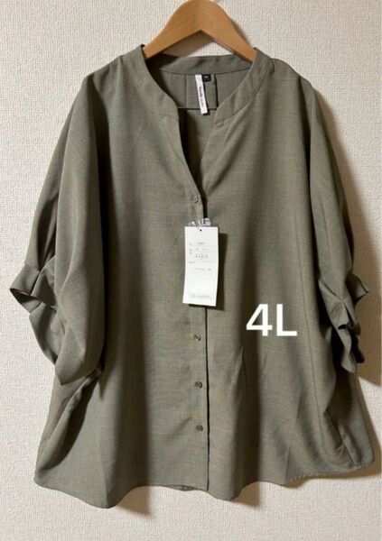 ゆったり大きめ羽織シャツ4L ブラウス