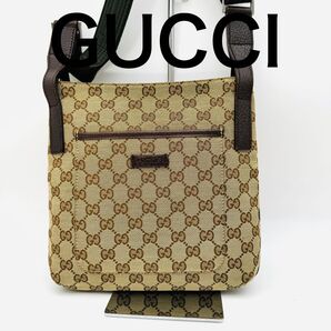 GUCCI グッチ ショルダーバッグ GGキャンバス サコッシュ キャンバス 肩掛け 斜め掛け GG柄 524