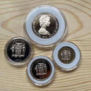 コイン 4個セット イギリス領ヴァージン諸島とジャマイカ 1975年と1978年