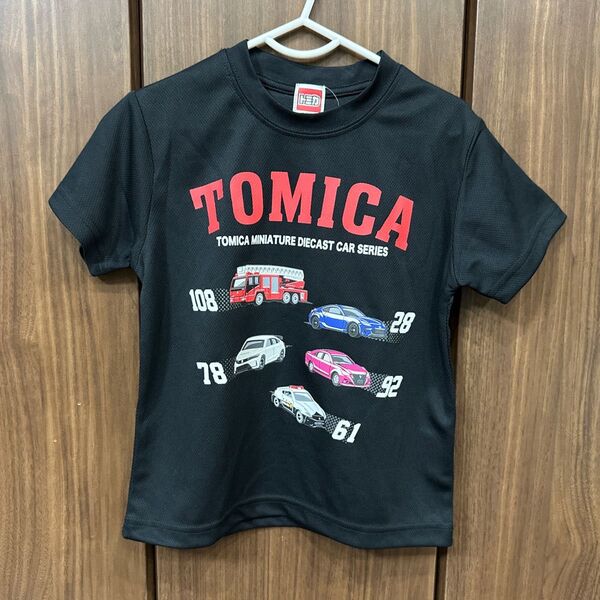 しまむら トミカ TOMICA はたらくくるま メッシュ Tシャツ ブラック 110cm